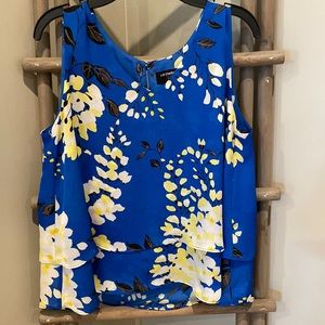 Liz Claiborne petite small royal blue floral PS sleeveless
